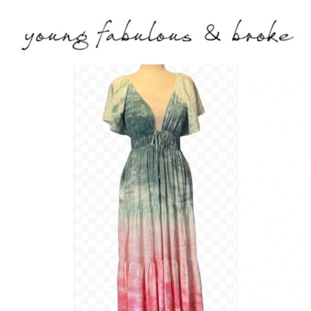 YFB Mara Maxi Dress in Everglade Paintbrush Wash - Picture 2 of 12